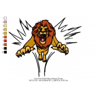 Lion King Embroidery Animal_20